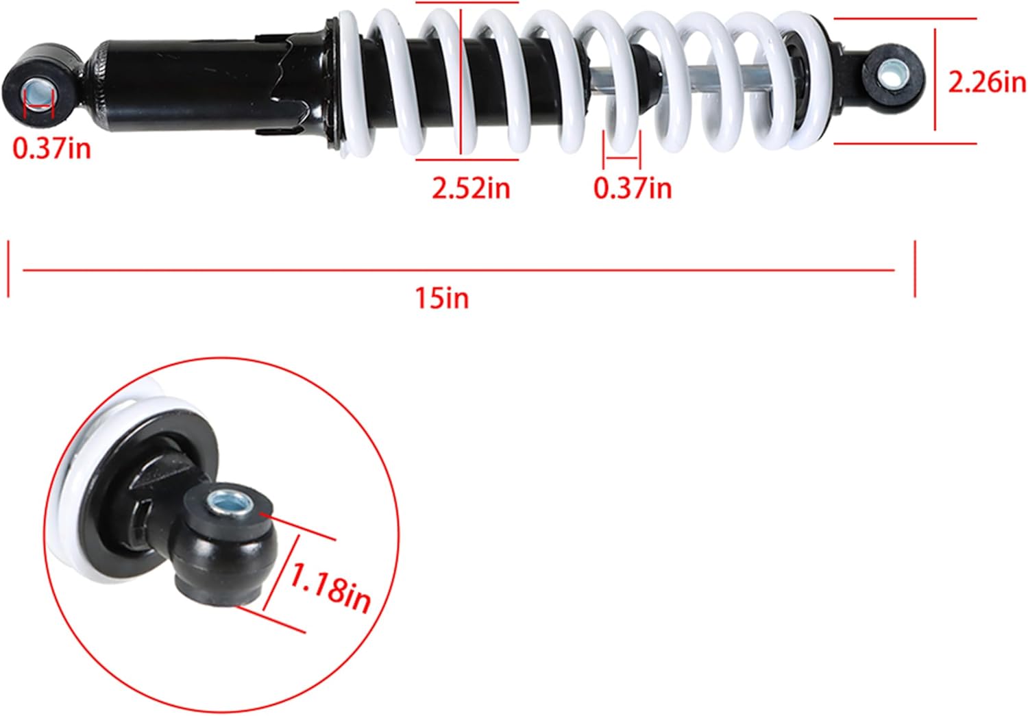 Rear Shock Absorber 360mm 14inch Replacement for Quad Buggy Pit Dirt Bike 110cc 125cc 150cc