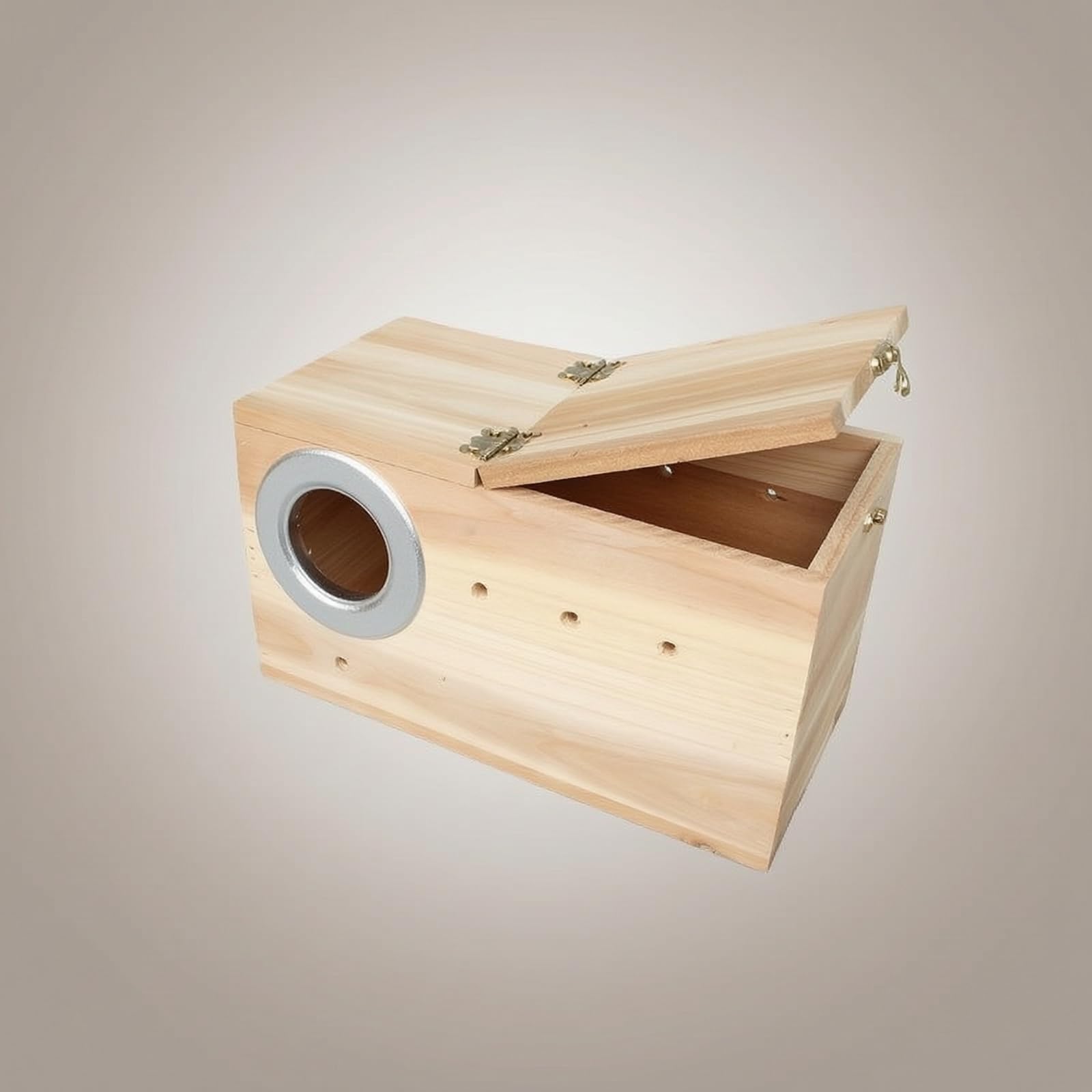 predolo Nistkasten mit klappdeckel natürlich Nistkasten mit Anflugstange atmungsaktiv Brutkasten für Vogelkäfig, Horizontal, Extra Groß Rechte Öffnung