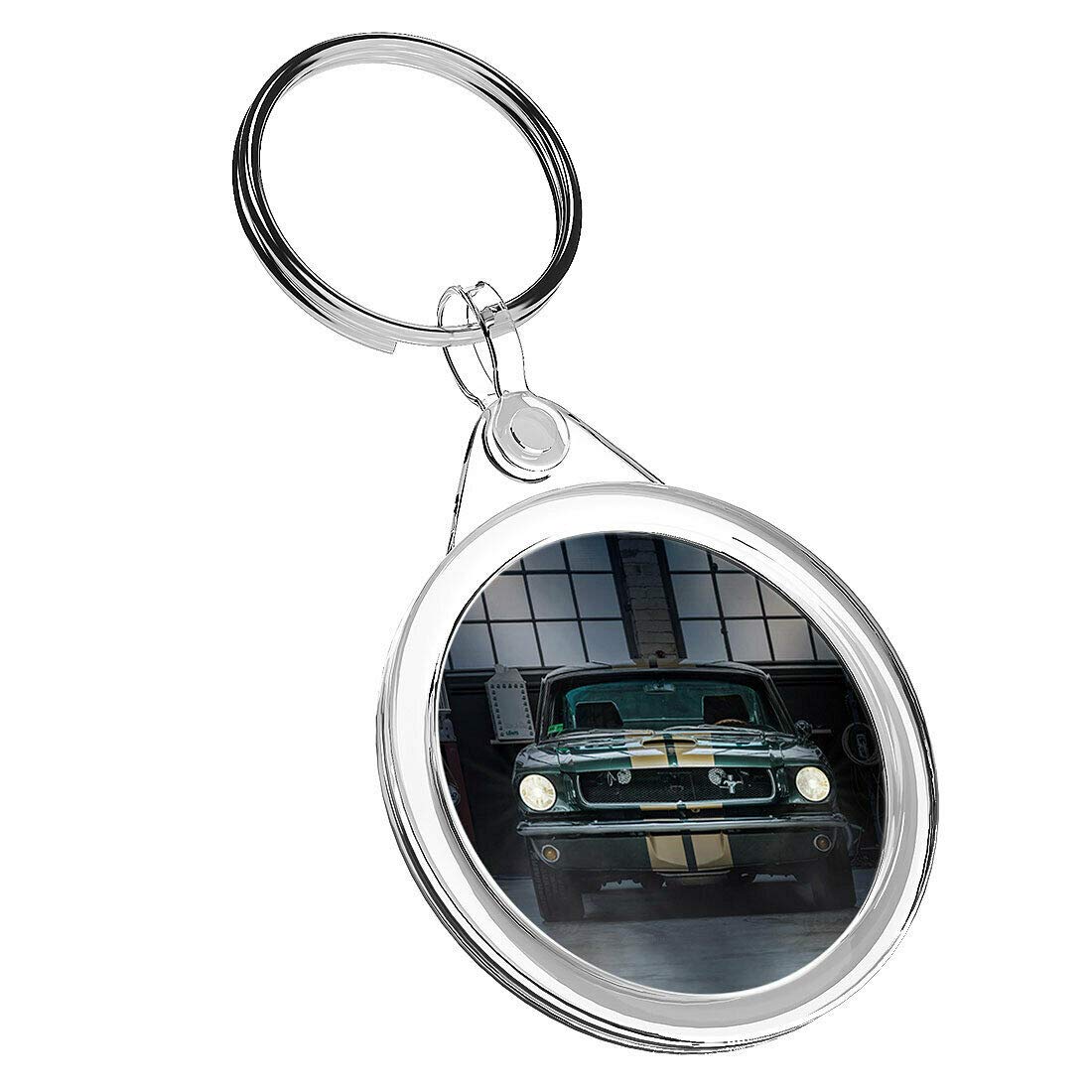1 x Sports Green Muscle Car Mustang - Keyring IR02 Mum Dad Birthday #14662