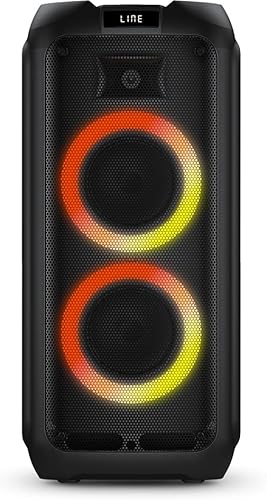 Philips Altavoz Bluetooth para fiestas, sonido potente de 120 W con refuerzo dinámico de graves, 10 modos de luz RGB, entradas de micrófono de