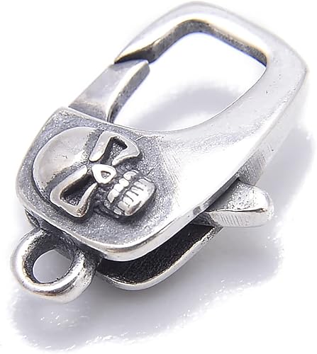 JM Design 925 plata esterlina Anti-plata cráneo rectángulo broche 0.394x0.571 in 2 piezas por bolsa para la fabricación de joyas