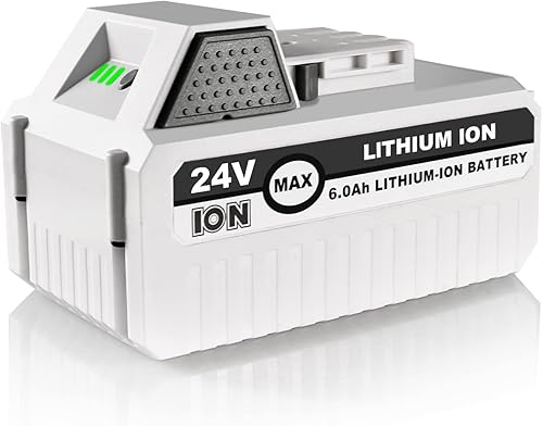 Batería de iones de litio de repuesto de 6.0Ah 24V para Snow Joe + Sun Joe iON+ 24V Series Herramientas eléctricas inalámbricas, compatible con Snow