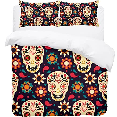 Housse de couette tête de mort pour une chambre rétro cocooning, chaude et confortable - 2