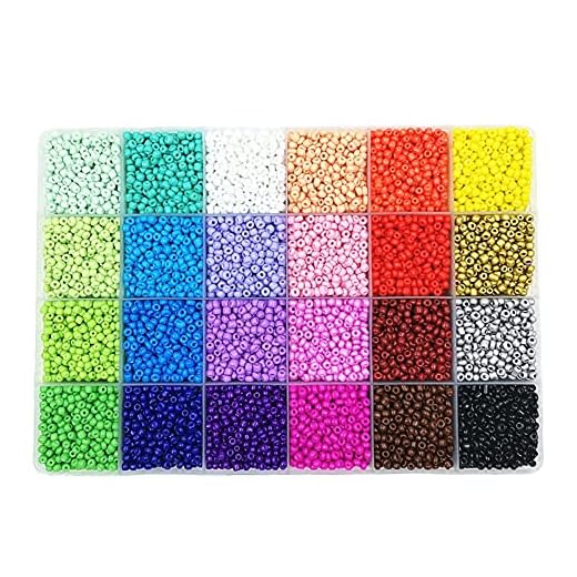 Dounan Miçangas,Conjunto De Contas De Tinta De Cozimento Multicoloridas Com 24 Slots Para Caixas De Contas De Vidro Para Pulseiras E Colar Faça Você Mesmo