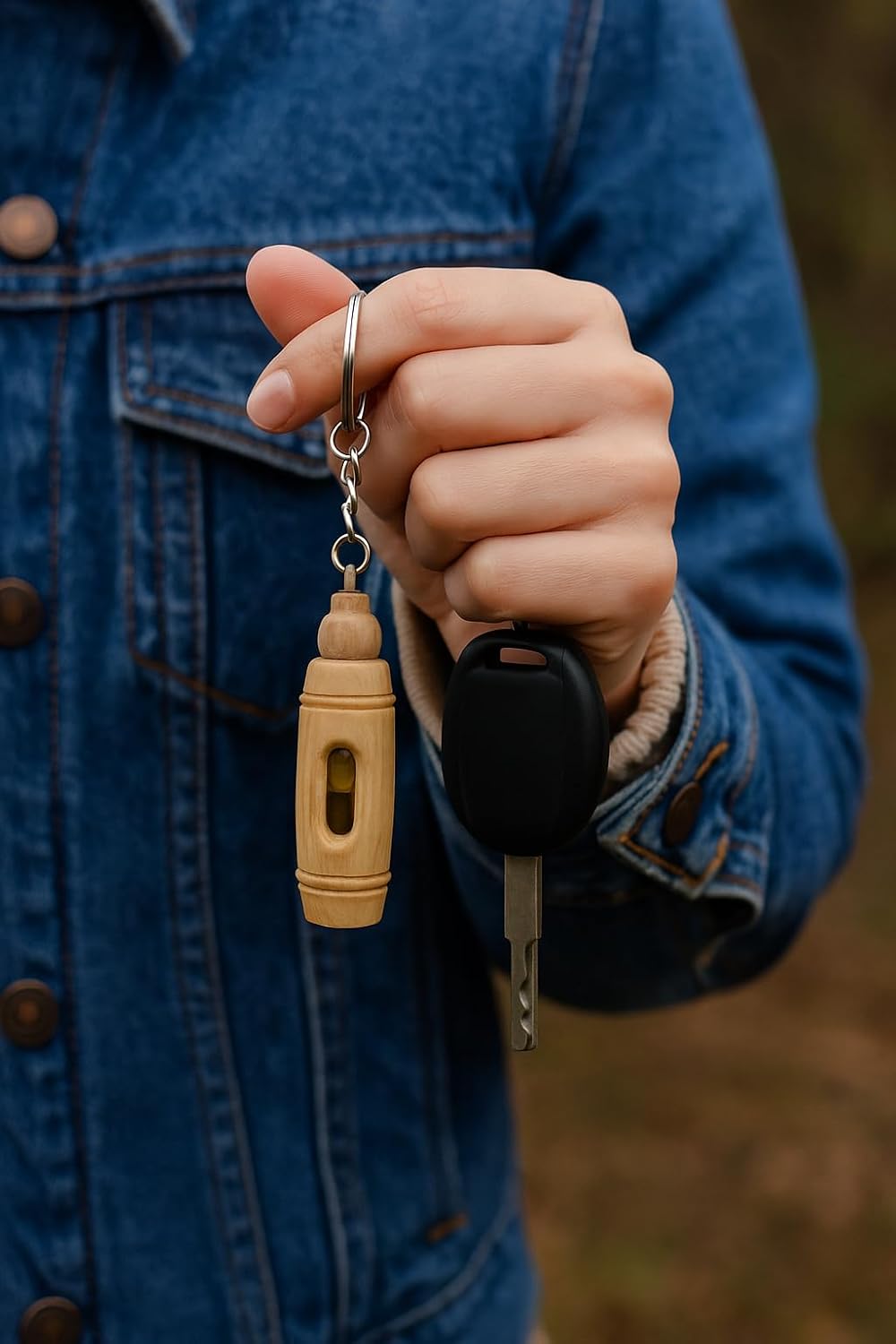 Zuluf 3.1" Large Olive Wood Jesus Keychain Oil Vial – Christian Keychain for Men – Catholic Templar Religious Gift from Holy Land Bethlehem – Llaveros para Hombres Cristianos