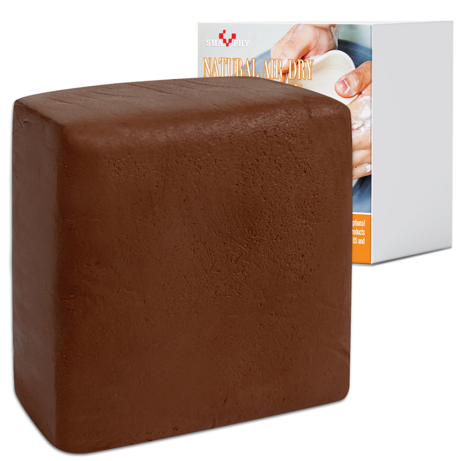 SMAPHYNatural Air-Dry Pottery Clay, All-Purpose Modeling Clay, Ceramic Clay for Pottery Wheel, Hand Building and Sculpting, Low Fire Baking, Great for All Skill Levels, 10 lbs(Terra Cotta)