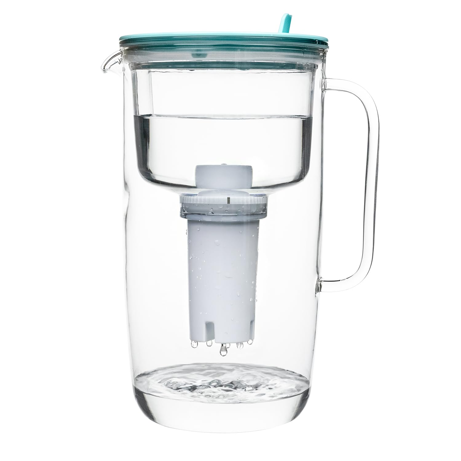 Aqualogis Sonata 2.9L Caraffa Filtrante in Vetro Borosilicato - Include 1 Cartuccia UniX - Celeste - Riduce Calcare, Cloro e Odori - Design Elegante e Moderno