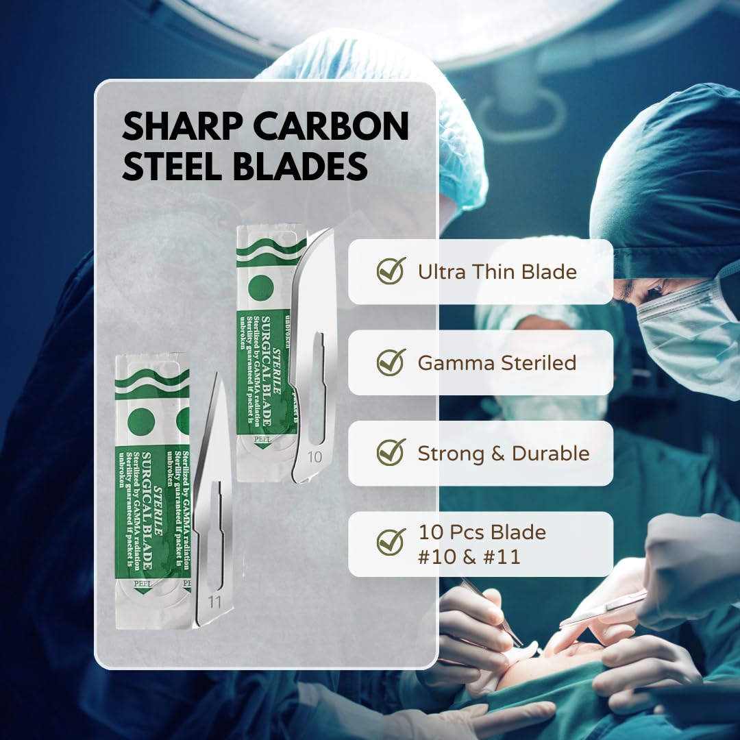 30 Pcs Beginners Dissection Kit Biology Lab Anatomy Dissecting Set Comes with Stainless Steel Scalpel Knife Handle, Blades, Glass Dropper, Scissors Used for Medical Students and Veterinary Training