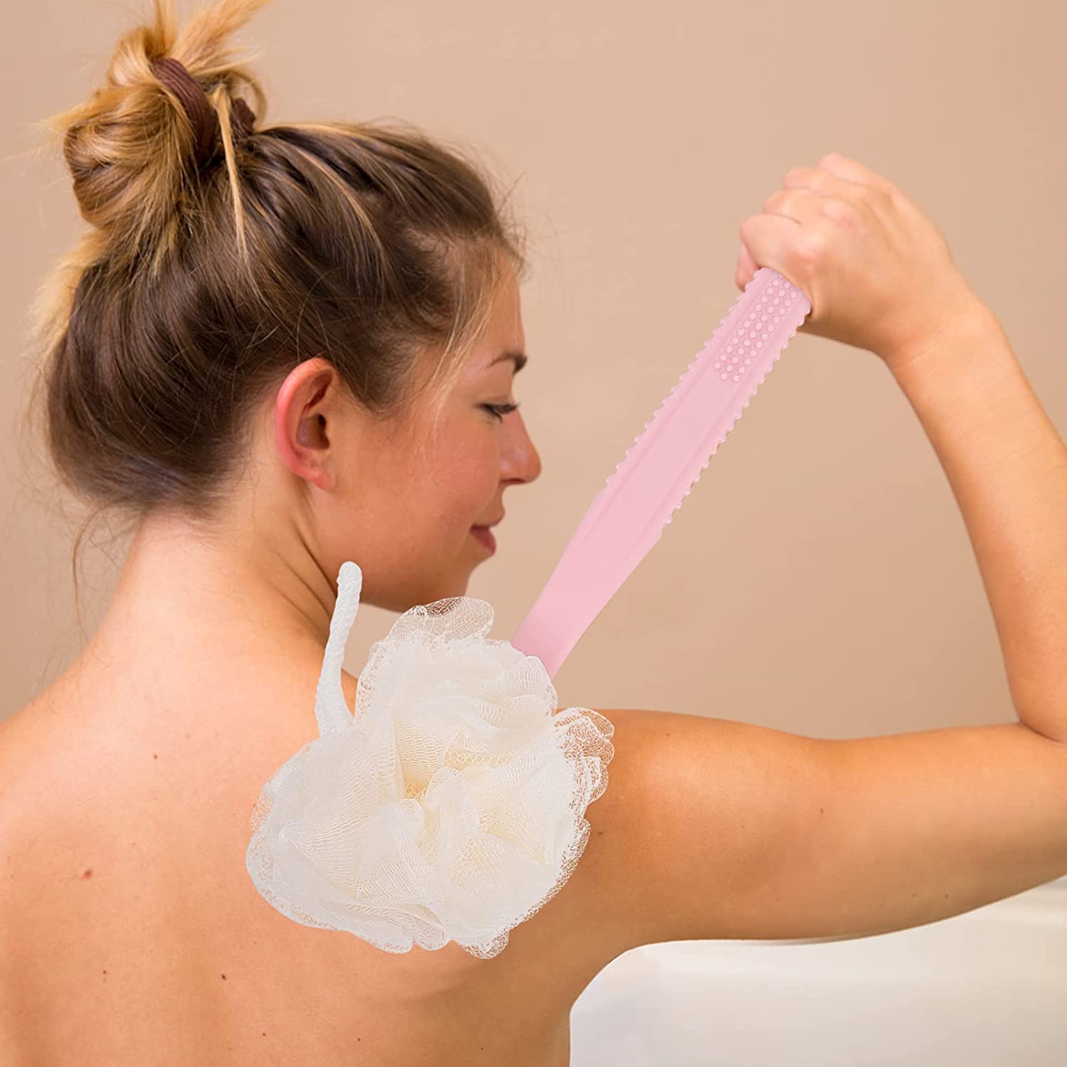 Swarahandier 2 in 1 Body Brush & Back Brush with Long Handle, Soft Bath Brush for Shower, Exfoliating & Deep Cleansing for Men & Women (Multicolor) 3