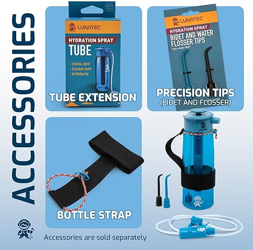 Miniatura 5 de Lunatec Botella de agua con atomizador de 25.4 fl oz de niebla, ducha e hidratación. 3 en 1 refrigeración, limpieza e hidratación con patrones de