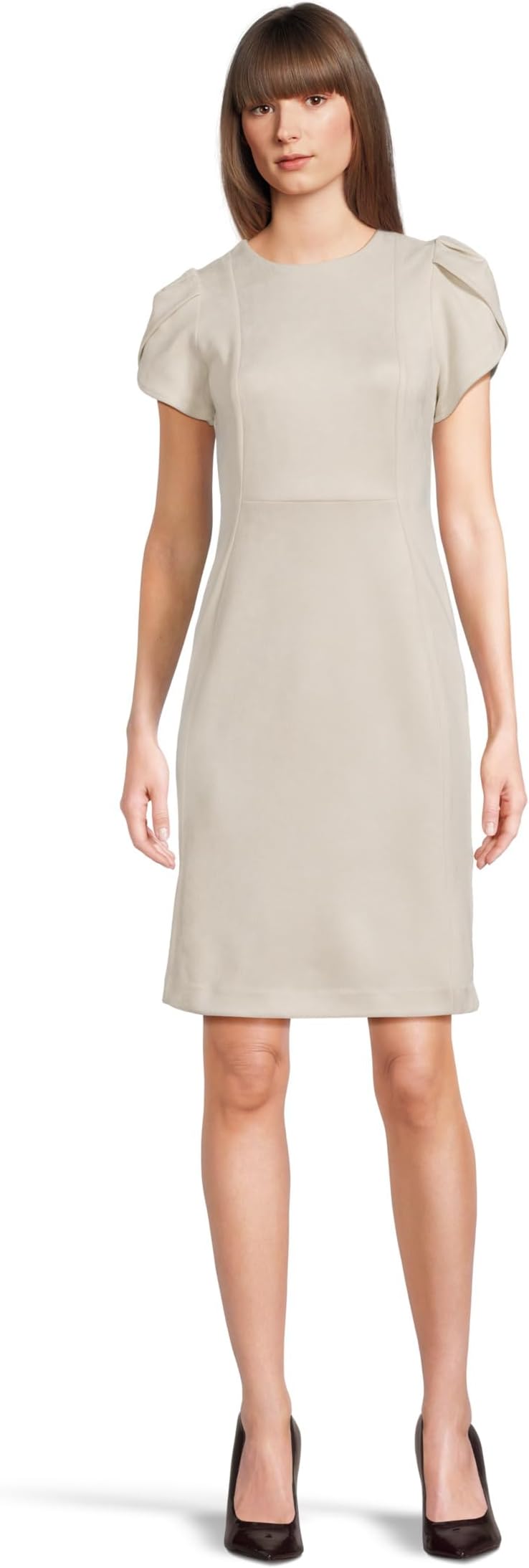 womens Suede Tulip Sleeve Sheeth