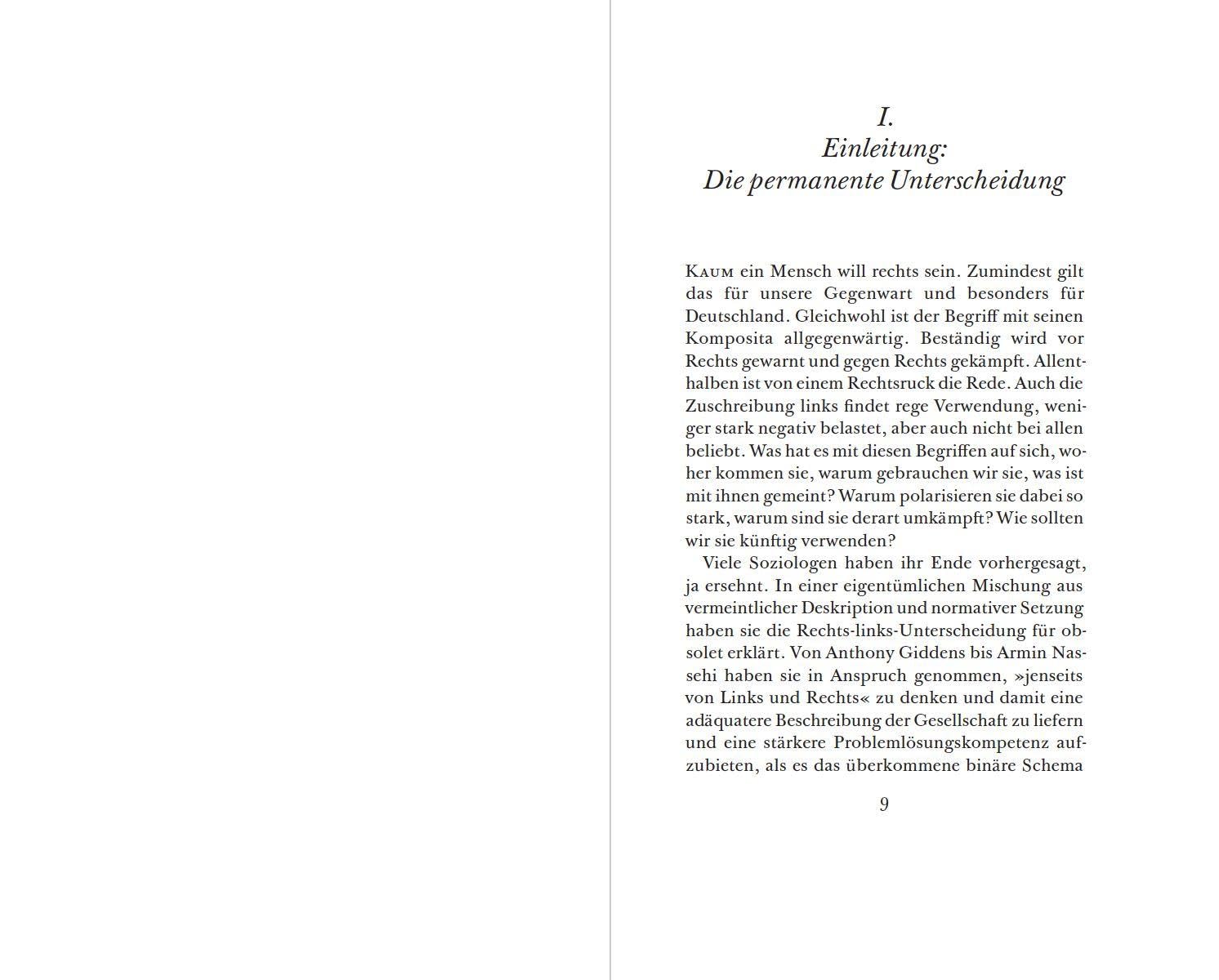 Rechts und links: Zur Karriere einer folgenreichen Unterscheidung in Geschichte und Gegenwart (zu Klampen Essays)