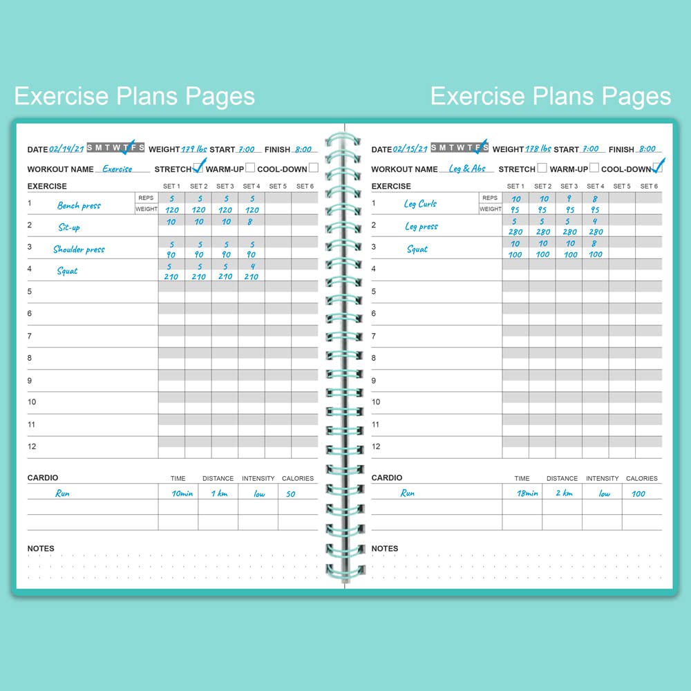 Snapklik.com : Fitness Planner For Women & Men - A5 Workout Log Book ...