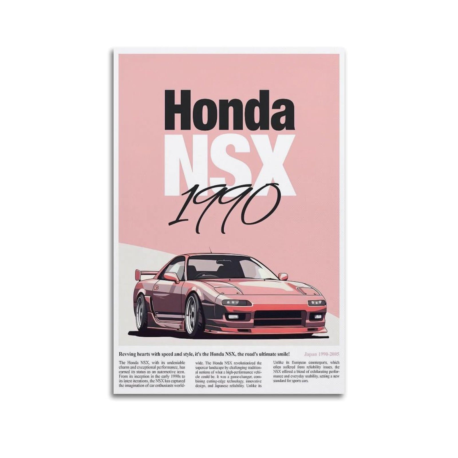 GEAD Vintage JDM Sport Car Poster NSX Racing Car Decorative Painting Canvas Art Picture 16x24inch(40x60cm)