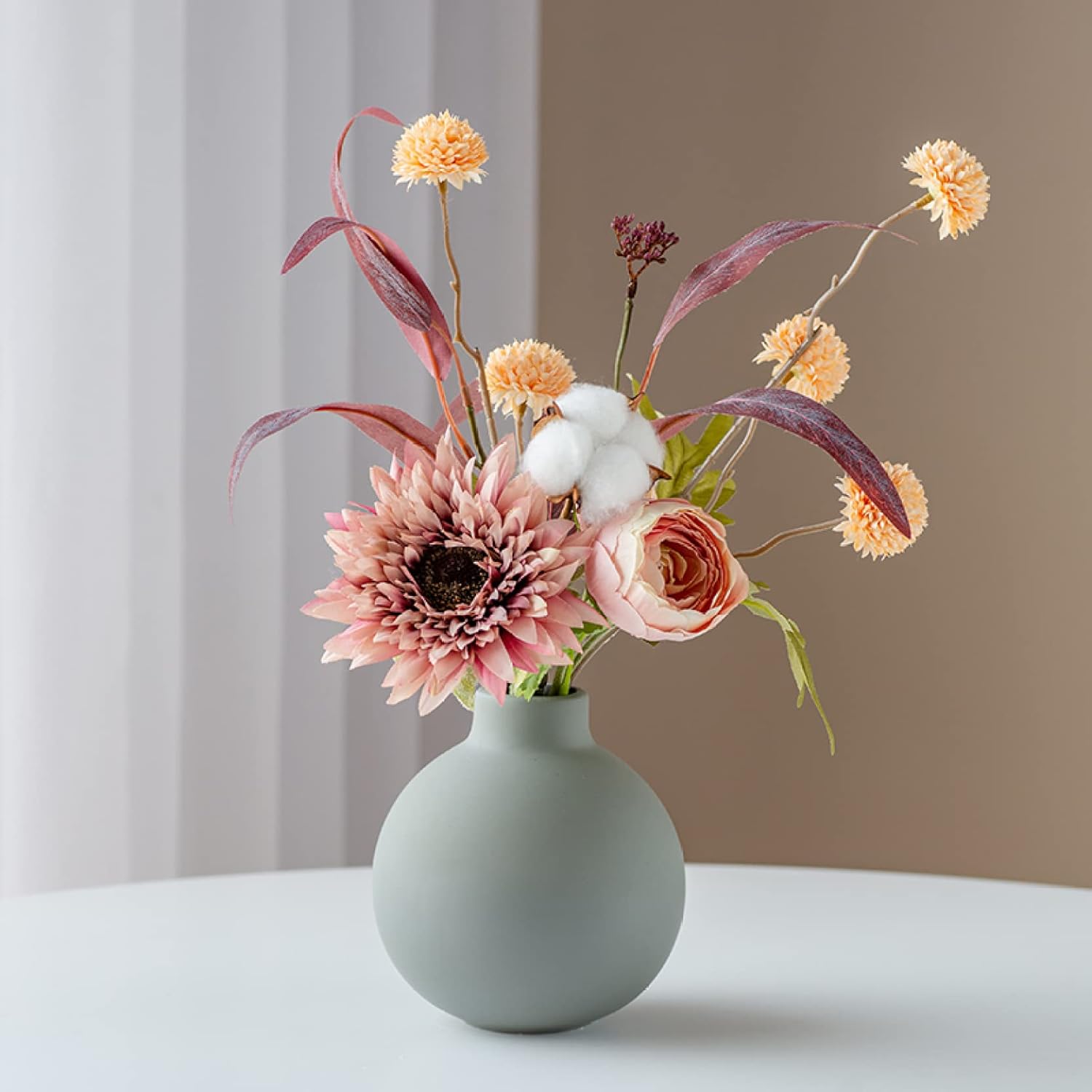 造花 インテリア ドライフラワー 花束 モランディ 花瓶付き オーナメント アートフラワー 北欧風 おしゃれ 転居 誕生日 室内 家 玄関 喫茶店 結婚式 パーティー 飾り プレゼント