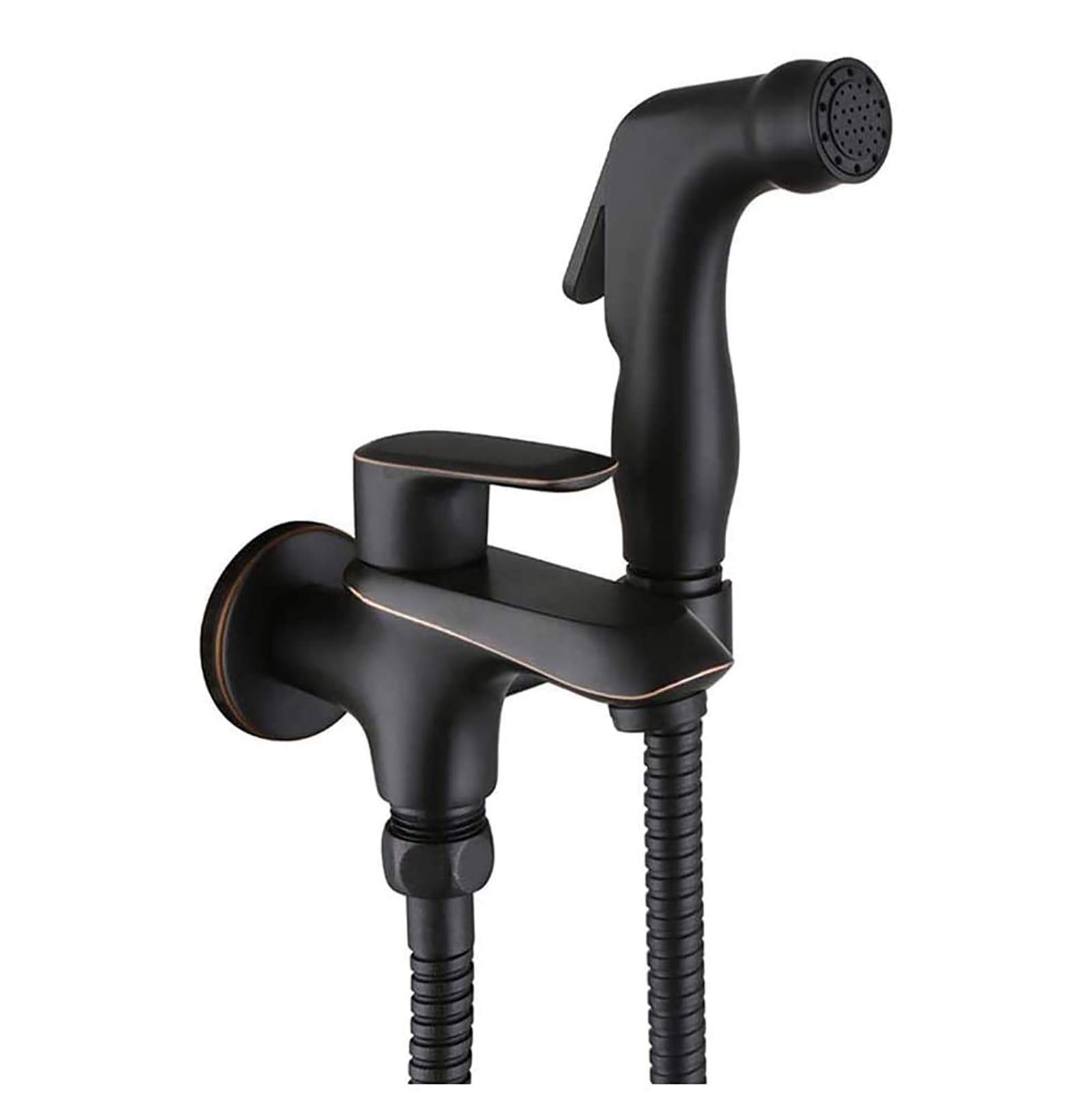 Handheld Bidet opryskiwacz do toalety z zimną wodą, czarny zestaw rozpylaczy z tkaniny łazienkowej Zestaw opryskiwaczy na ścianie z wąż prysznicowy do higieny osobistej, głowica abs (kolor: głowa