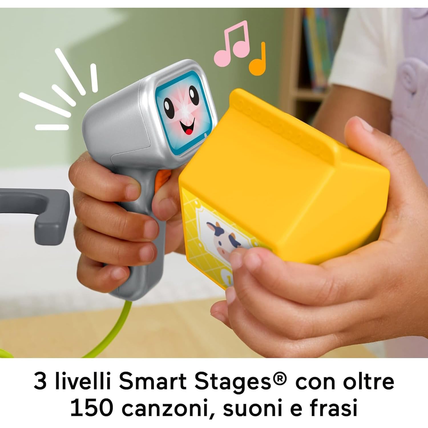 Fisher-Price kasa fiskalna, zestaw naukowy z ponad 150 piosenkami, dźwiękami i frazami, 20 akcesoriów, wersja włoska +ES+IN+PT, zabawka dla dzieci w wieku 2+ lat, JGX00