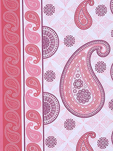 Image of Swayam Roto Cotton Double Bedsheet with 2 Pillow Covers | Size 90 x 100 inch | 144 TC | Ethnic Motifs Design | Soft Breathable Bed Sheet | Comfortable & Durable for Bedroom - Red