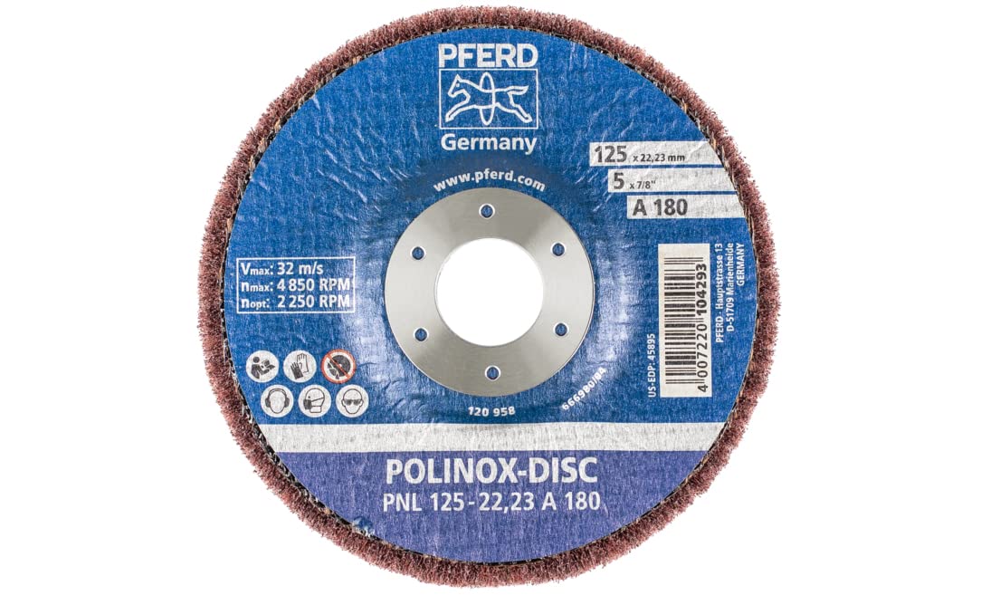 Pferd 44692262 Polinox Schleifdisc PNL-Ø 125 mm, Breite: 20 mm, RPM: 3.800-Korngröße: 180