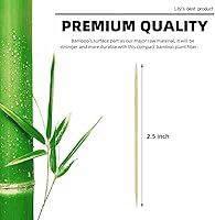 Vista 2 de HOPELF 2400 unidades de pinchos de bambú con palillos de dientes para aperitivo, aceitunas, barbacoa, frutas, cócteles, limpieza dental, palillos