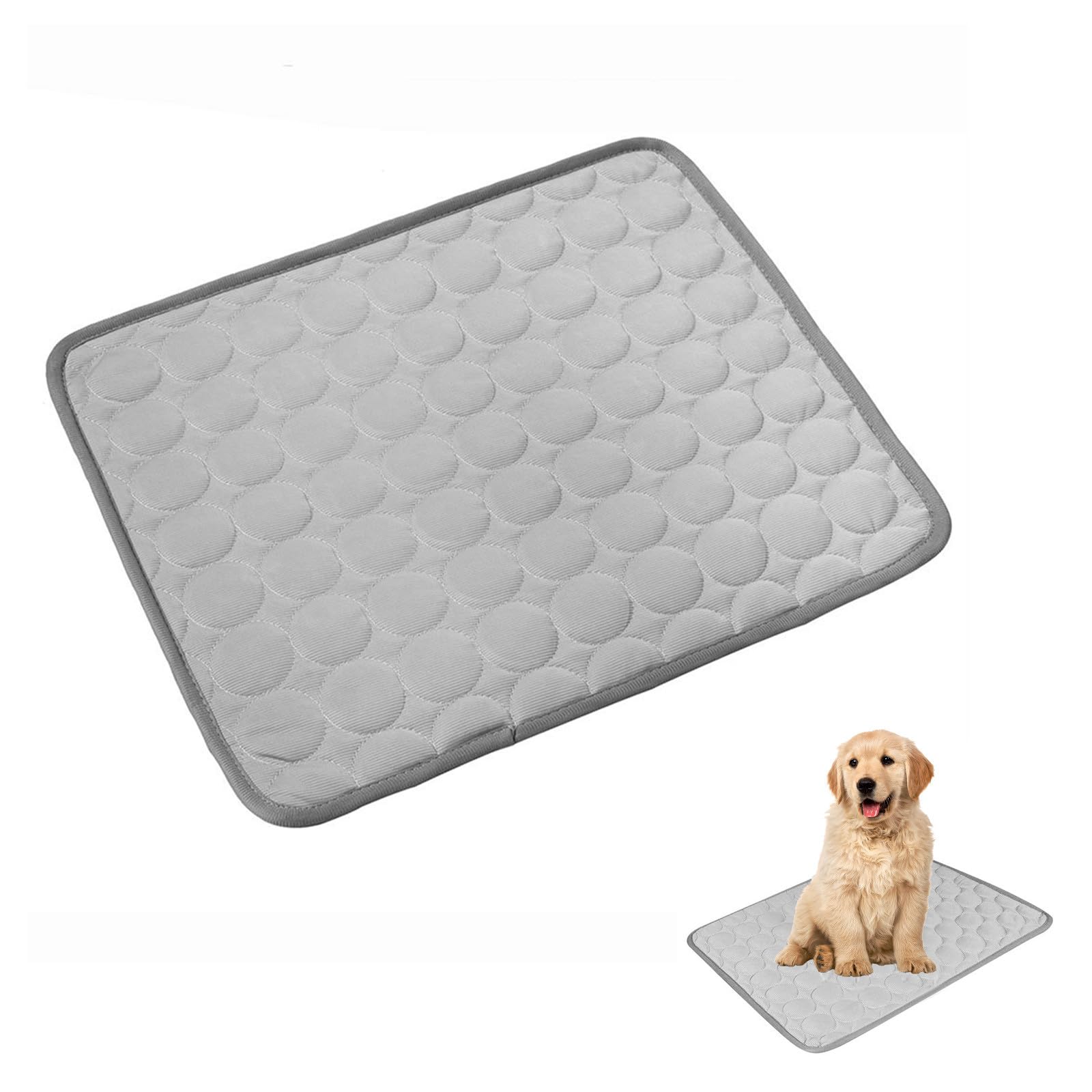 Balacoo Dog Cooling Mat, Washable Pet Cooling Pad for Dogs and Cats, Non Gel Ice Silk Chill Blanket, Waterproof Summer Sleeping Bed for Indoor Outdoor Car Crate L