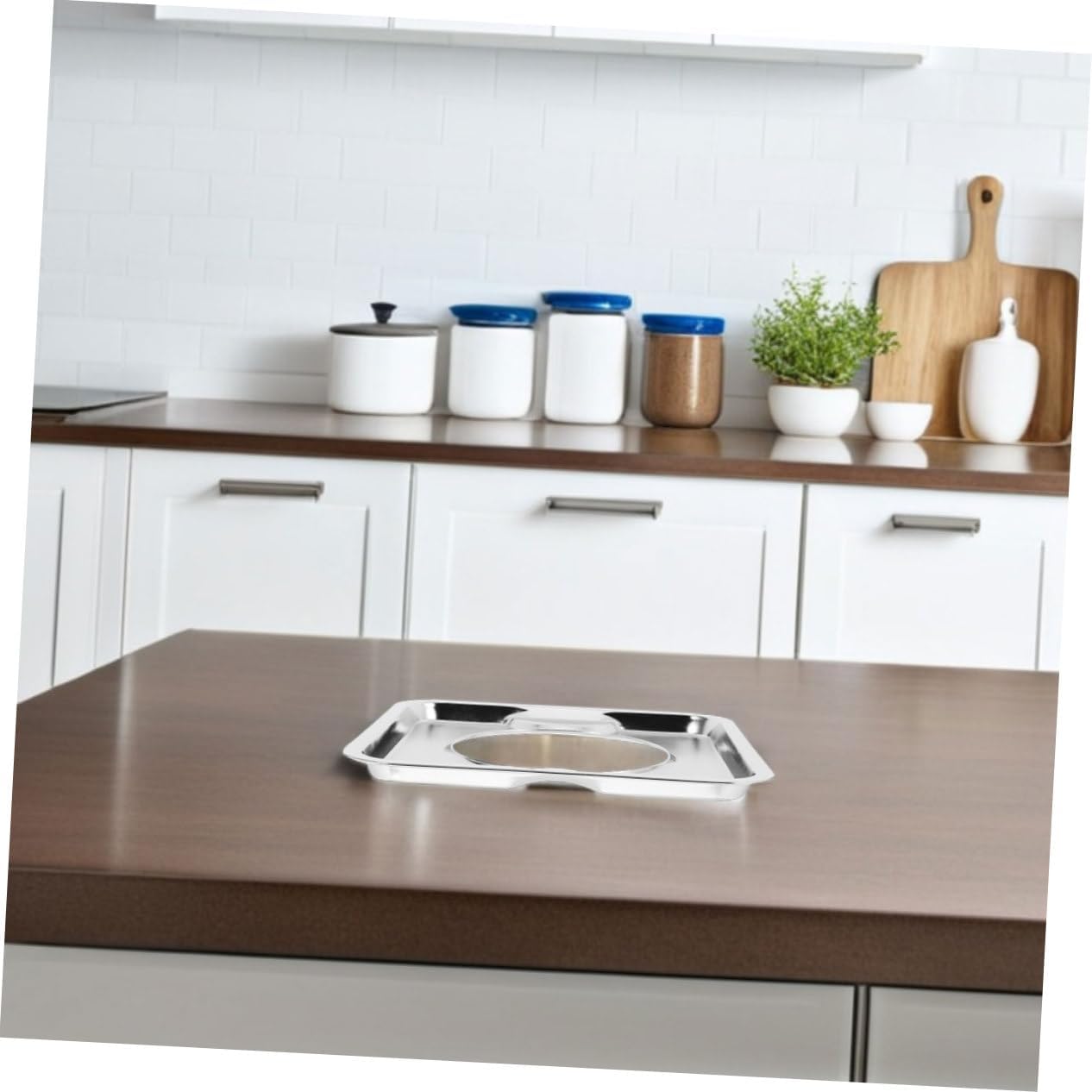 LIFKOME 2pcs Square Gas Stove Drip Pans Stainless Steel Heavy Duty Fits Gas Ranges