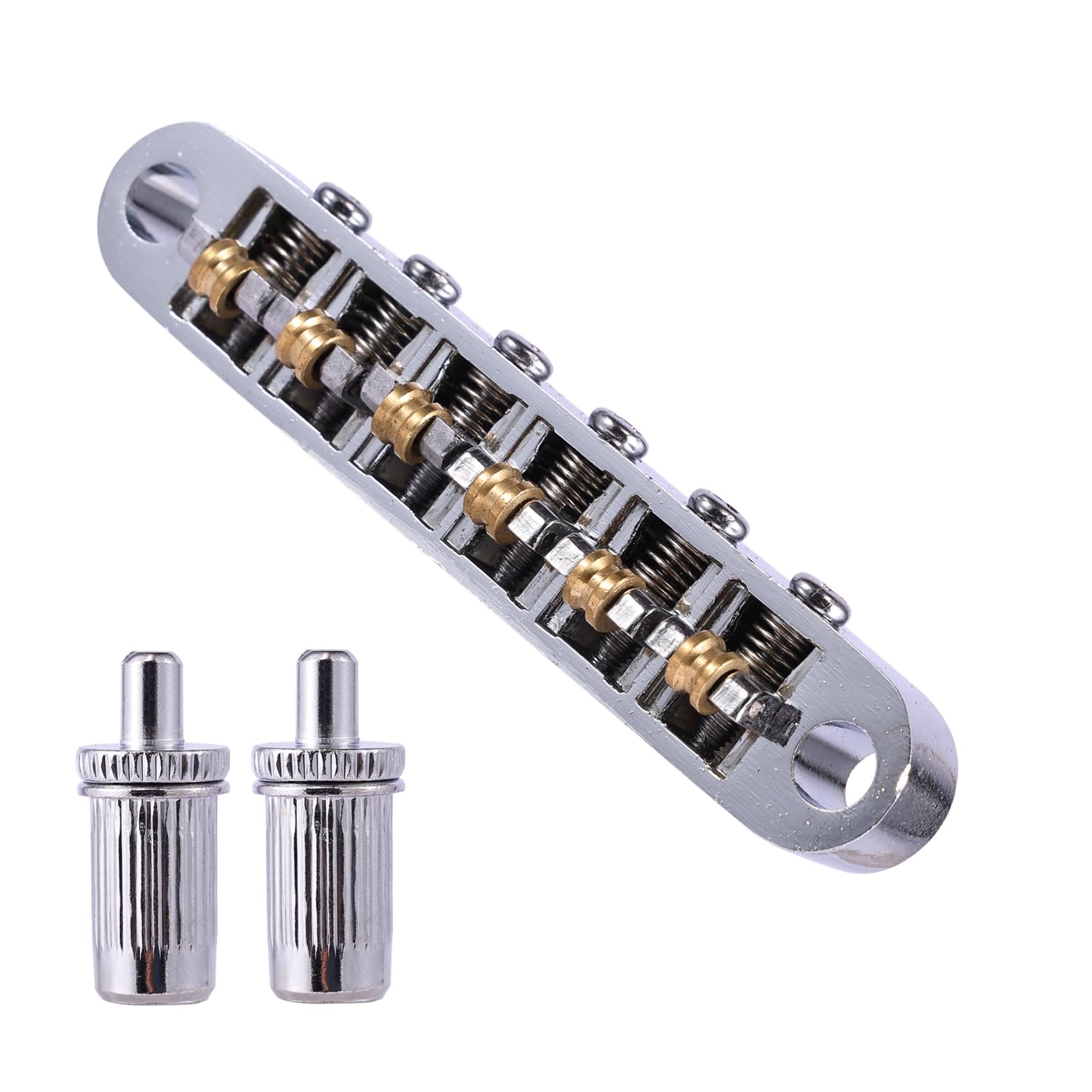 RuiJOTWAT LP ball bearing bridge, upper string bridge, roller code, tailpiece, string nut for guitar accessories Silver