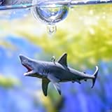 HIERYAN Mini Floating Shark Fish Tank Decorations, Realistic Resin Aquarium Ornaments with Adjustable Height, Cute Underwater Decor for Fish Tank, 2 Pack