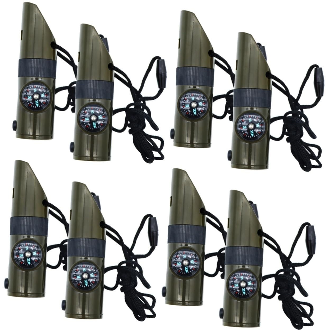 Supvox Kompasspfeife Kaffee-Thermometer Notfall Streichhölzer Doppelt Tragbare Outdoor-Pfeife Einziehbar Fuchspfeife Bogenschießen Multifunktionspfeife Kette Radio Abs