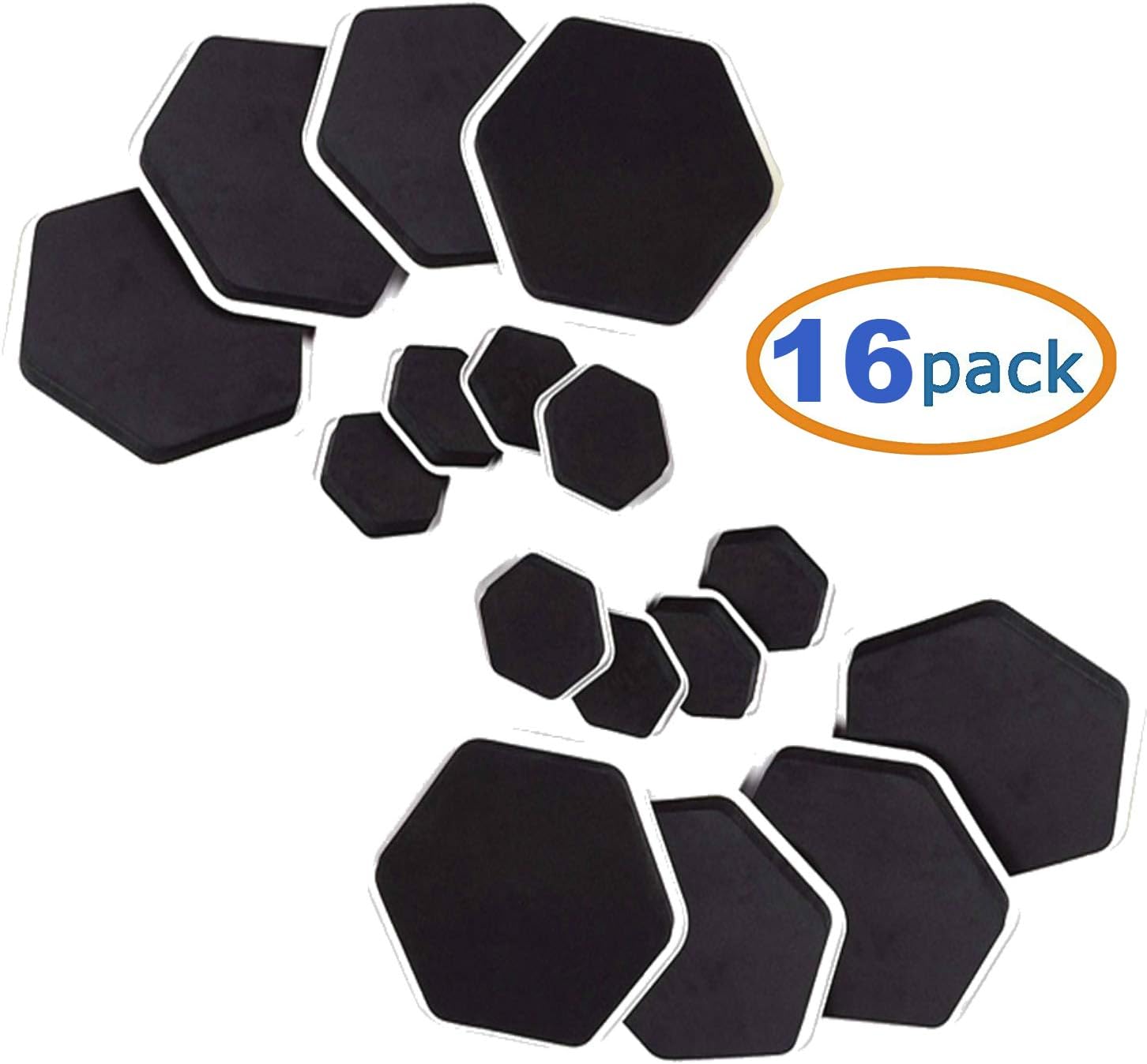 Furniture Moving Sliders and Feet Pads 16-Pc For Moving Furniture Gliders for Hardwood Floor Protectors Furniture Pads For Carpet Foam Grip Non Slip Floor Protectors For Furniture Legs