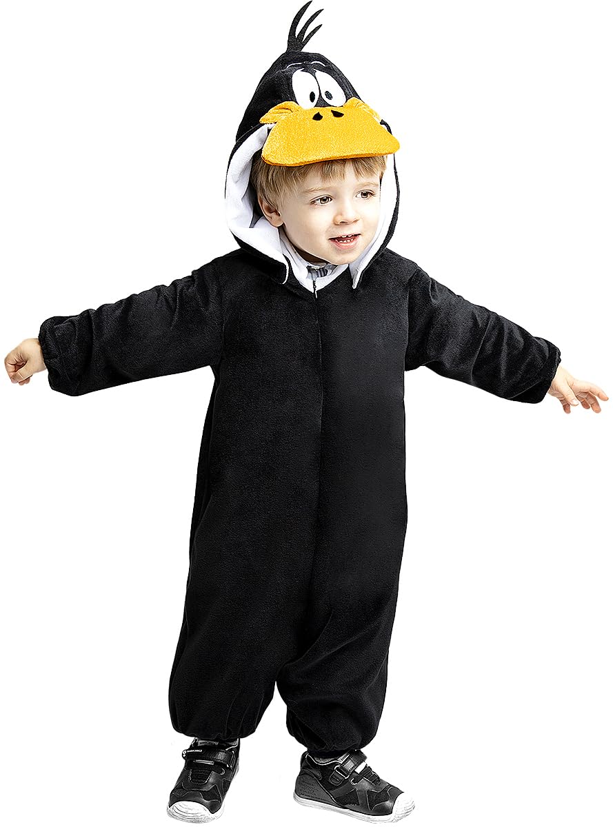 Funidelia | Costume di Daffy Duck - Looney Tunes per neonati Cartoni Animati, Daffy Duck - Costume per Bambini e accessori per Feste, Carnevale e Halloween - Nero