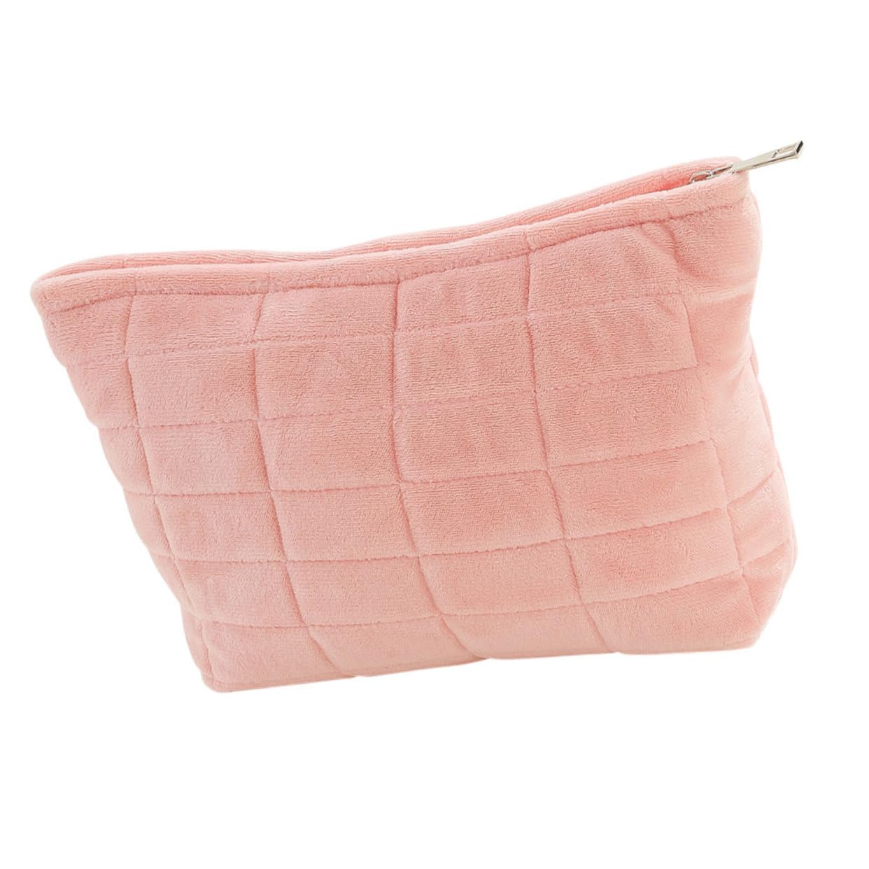 Healeved cosmétique portable Se maquiller sacs trousses de toilette organisateur de trousse de maquillage grand à brosse à maquillage Peluche rose
