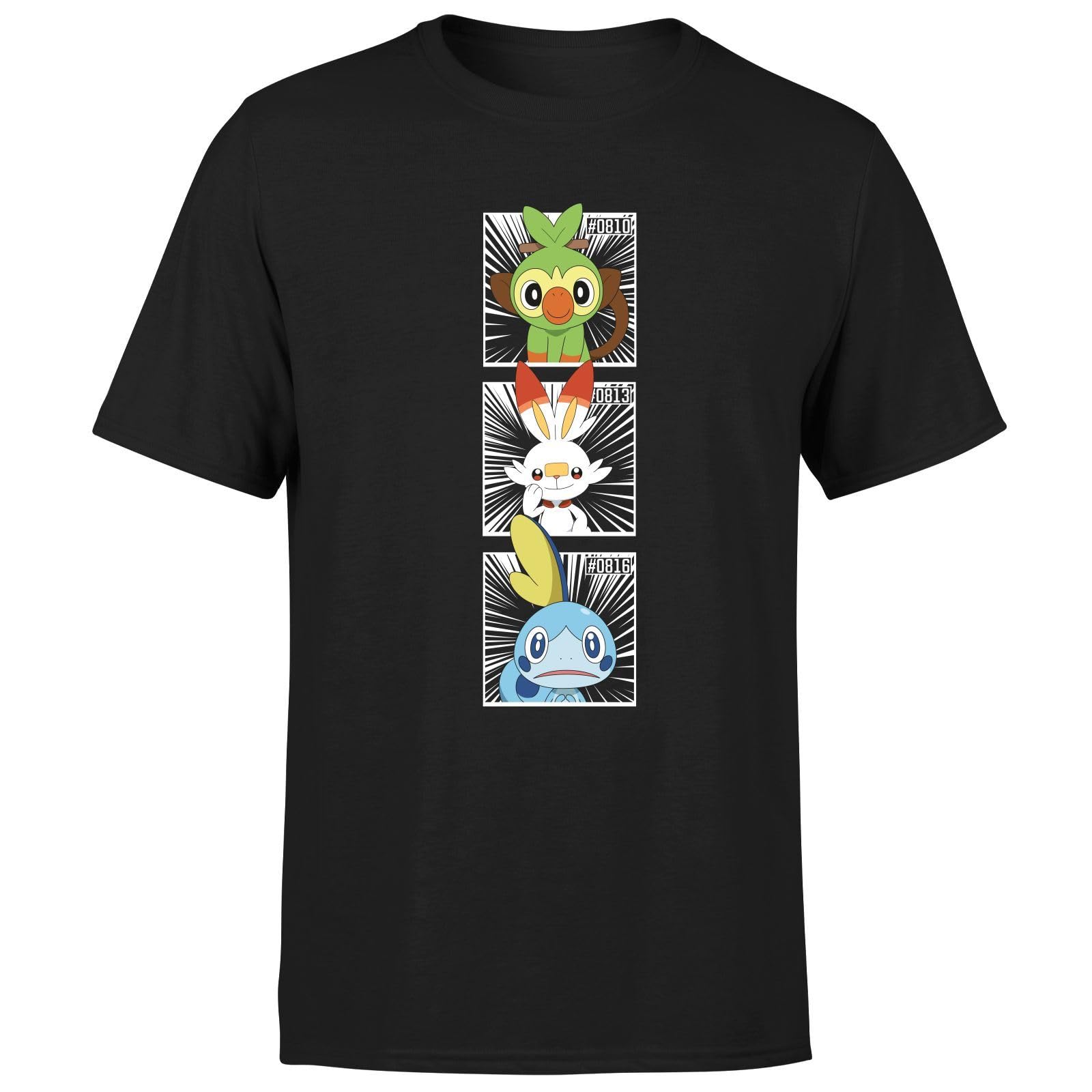 Zavvi Unisex Multi Official Pokémon Generation 8 Intro T-Shirt Mens Black - M