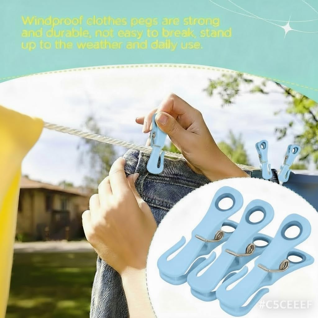 Cozary 30 Piezas Pinzas Para Ropa Con Gancho, Plástico Pinzas Tender Ropa Estable Con Agujero Redondo, Clothes Pegs No Deja Marcas Para Ropa Interior Pantalones Camisetas Calcetines Peluche