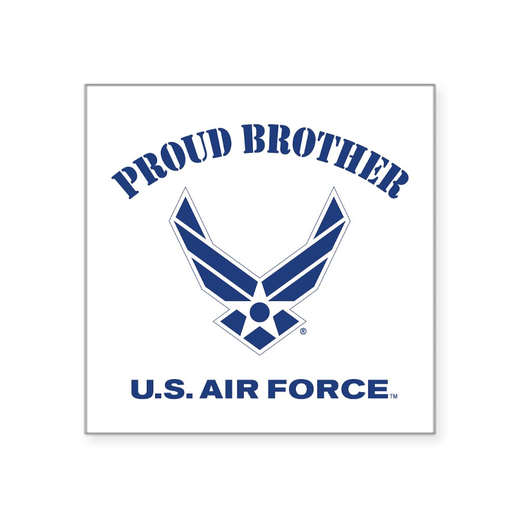 CafePress Proud US Air Force Brother Square Sticker 3 X 3 Square Bumper Sticker Car Decal