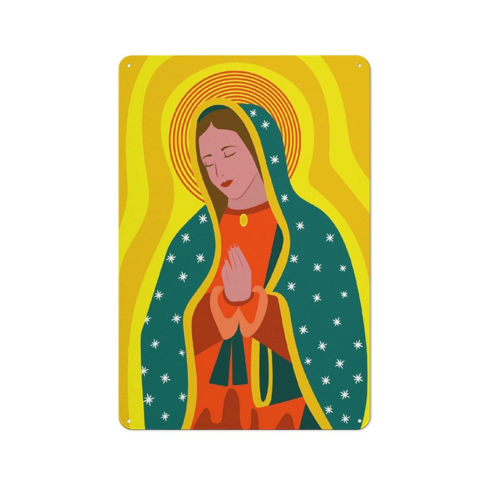 Junmoney Pop Virgen De Guadalupe Vintage Tin Sign 30X20cm For Lounge Or Reading Corner, For Reading Corner Decorators