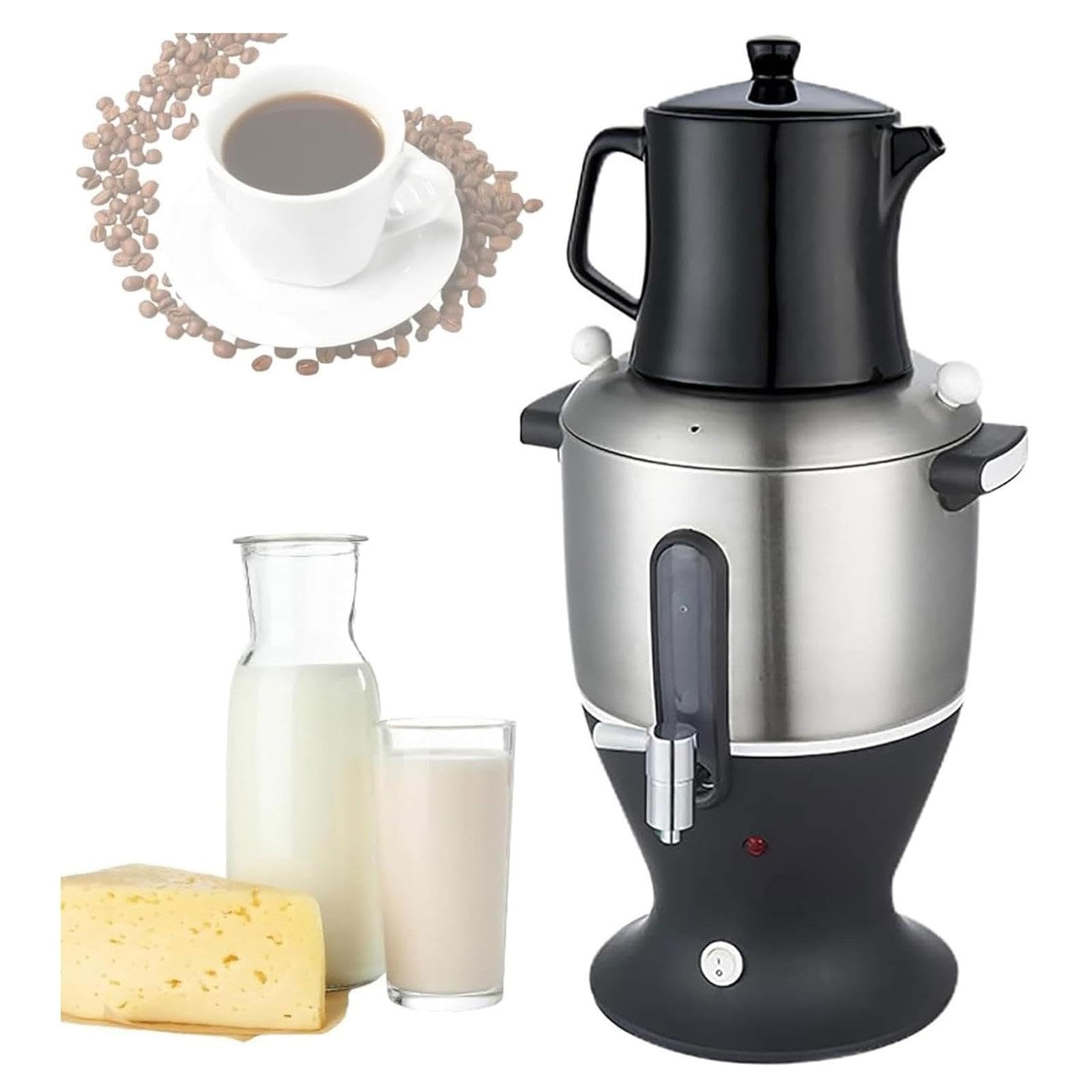 Tetera eléctrica Samovar turca, capacidad de 4L + 1,5L