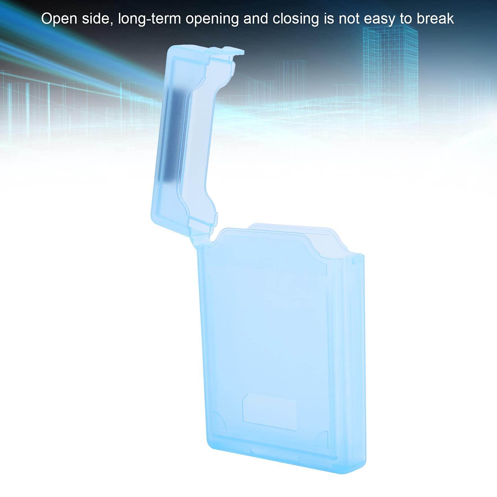 2.5in Hard Disk Drive Protection Box, HDD SSD Transparent Protective Box Storage Case, Portable External Hard Drive Case, Anti-Static Shockproof Protection Storage Case for HDD/SSD (Blue)