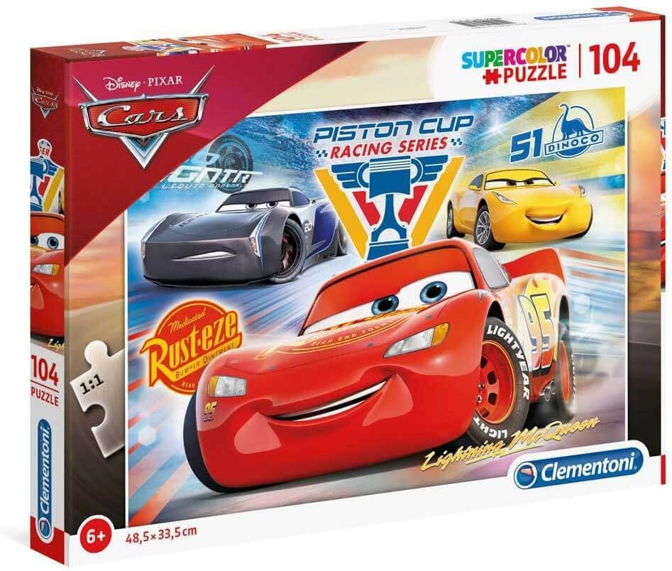 ClementoniPuzzle Disney Cars 3 104 Pieces, Multicolor, 27072, 6800000282