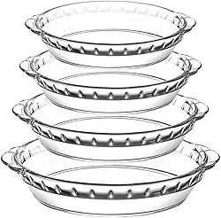 Conjunto 4 Travessas de Vidro Redondas Life Tamanhos 7P, 8P, 9P e 10P Travessas Refratárias Transparentes Armazenar e Preparar Alimentos, Ideal para Mesa Posta, Forno e Receitas do Dia a Dia