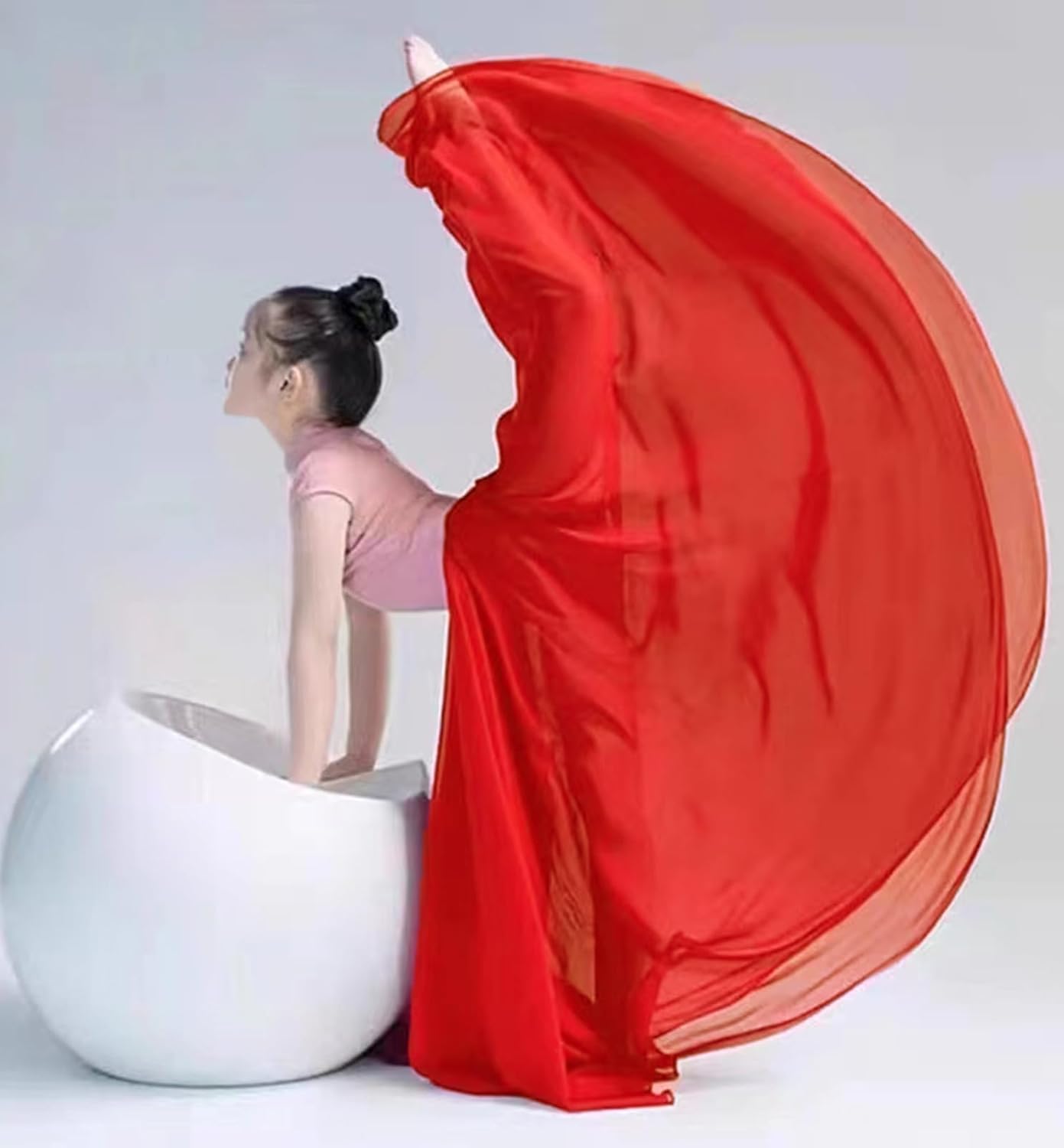 ORIDOOR 720 Degrees Tencel Wrap Dress Gradual Color Tencel Ballet Modern Dance Girl Performing Practice Skirt
