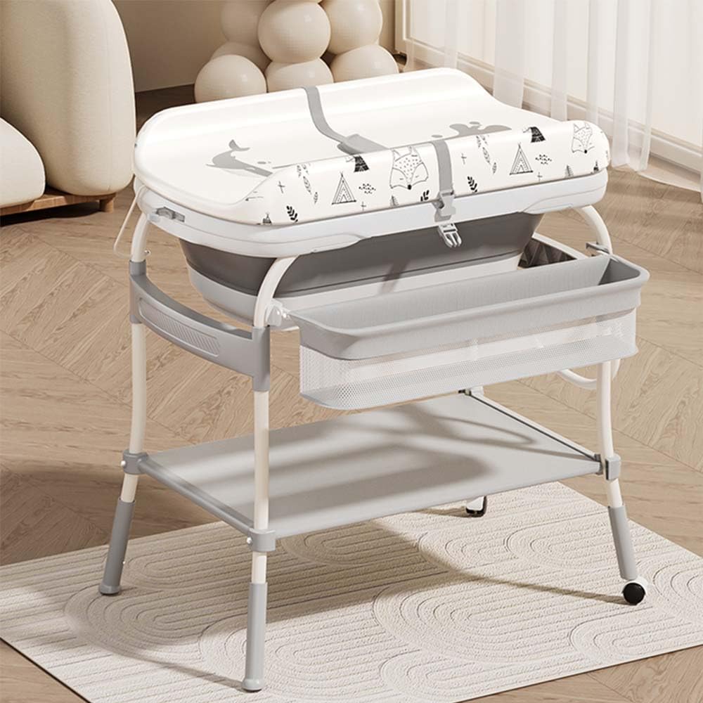 Baninni 2 in 1 Tavolo fasciatoio con bagno Ramona Grigio