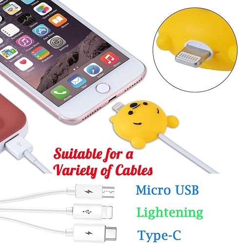 Miniatura 6 de ZOSTLAND Paquete de 3 protectores de animales rojos y rosados, cargador USB, protector de línea de auriculares, compatible con todos los iPhone 15,