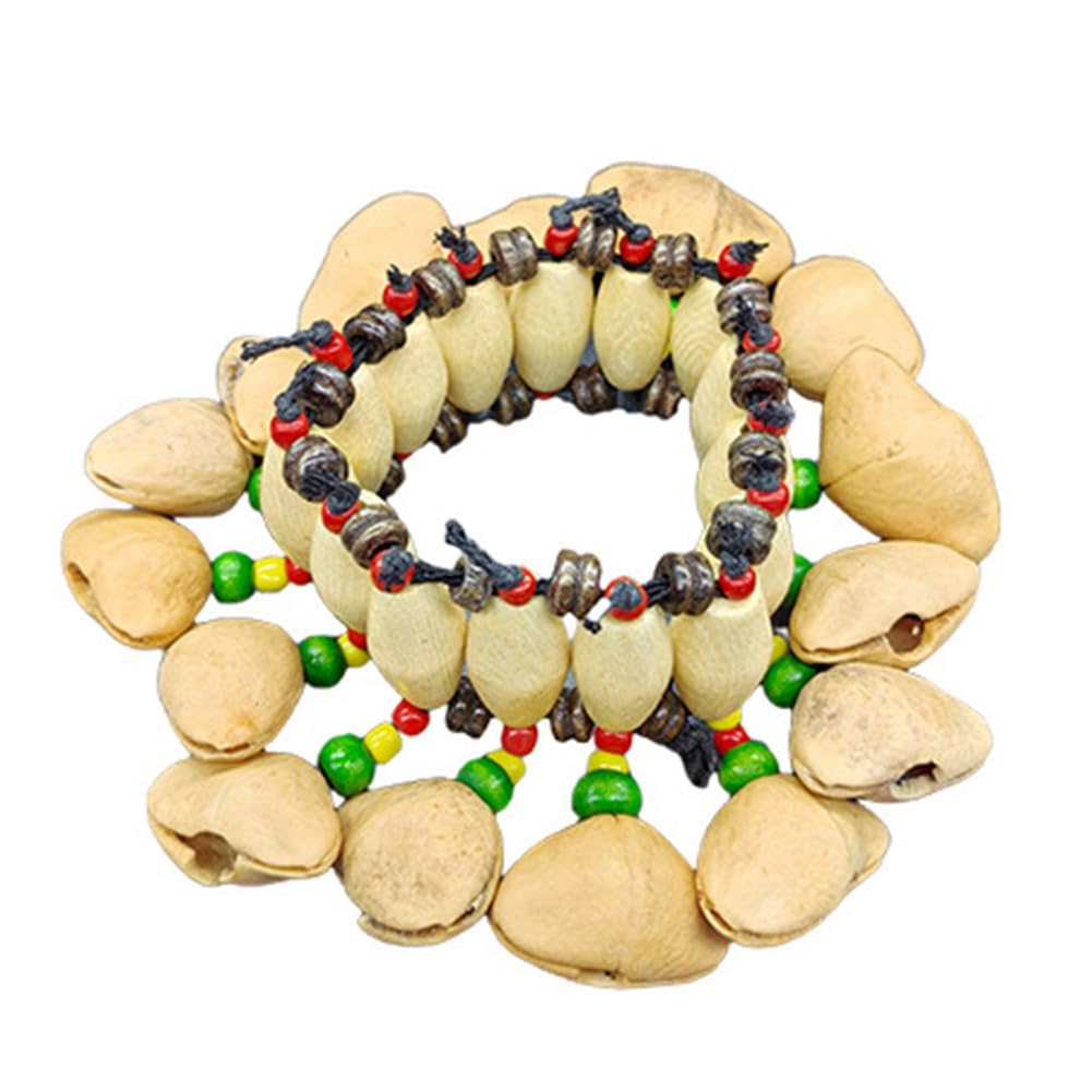 Bloepum Indonesian Handmade Fruit Shell Hand Bell Fruit Adult Children Dance Performance Rhythm Instrument Hand Bell As Shown