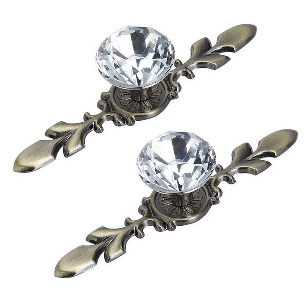 Poignée de tiroir en cristal diamant (lot de 2) pour sublimer vos meubles de cuisine et armoires