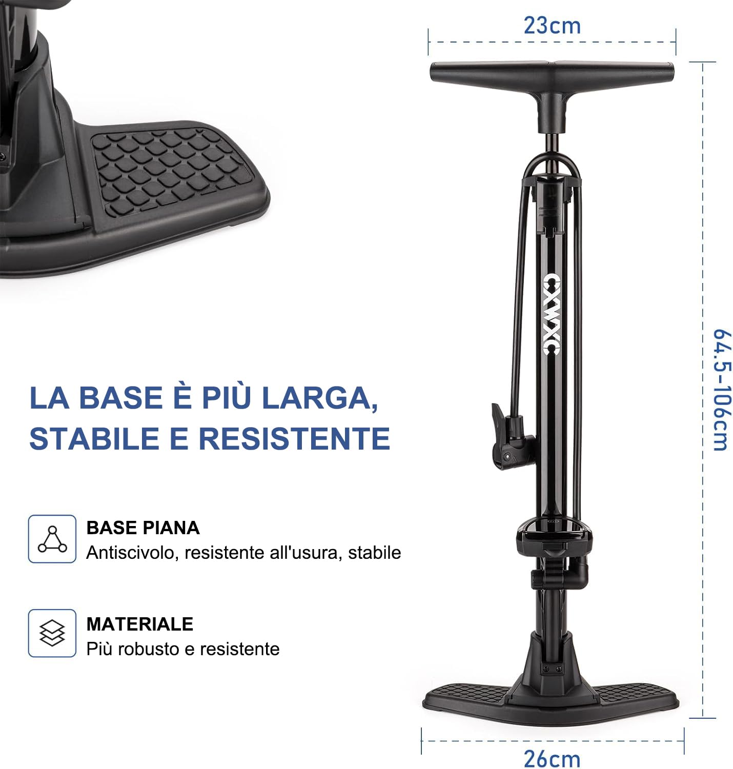 CXWXC Pompa per bicicletta con manometro digitale – Pompa ad aria fino a 140 PSI per valvole Presta & Schrader – Pompa ad aria portatile per bicicletta con grande display LCD