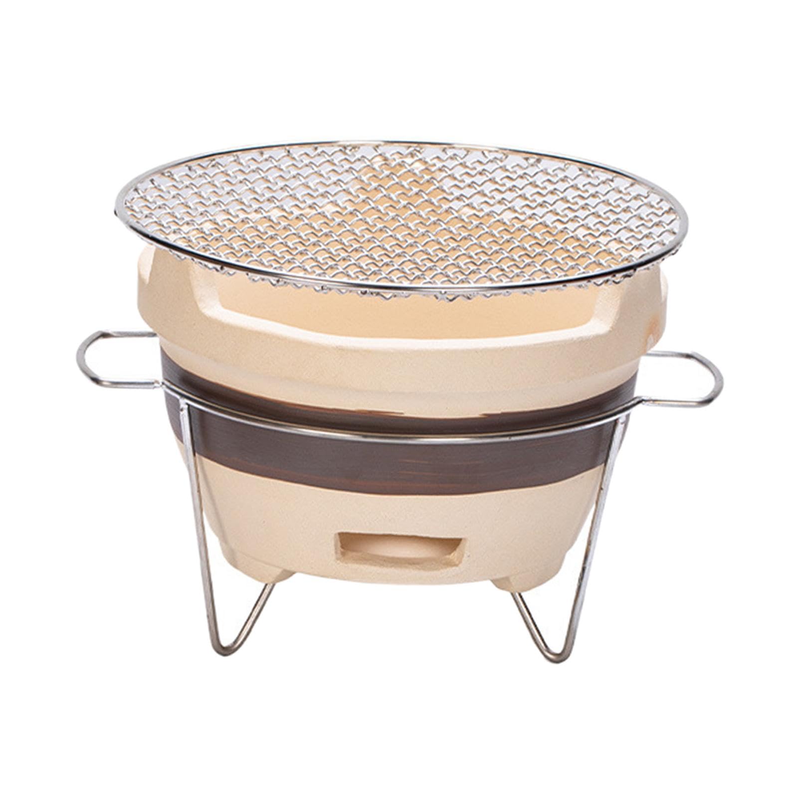 Fornello Barbecue in Terracotta Griglia Grill a Carbone da Tavolo con Ventilazione Stufa Compatta per Cottura all’Aperto E in Casa Materiale Robusto a, Stile D