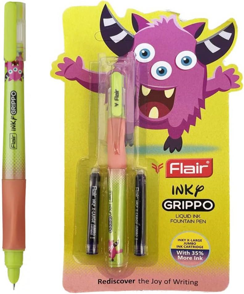 FLAIR Inky Series Grippo Liquid Ink Fountain Pen Blister Pack | Free 2 ...