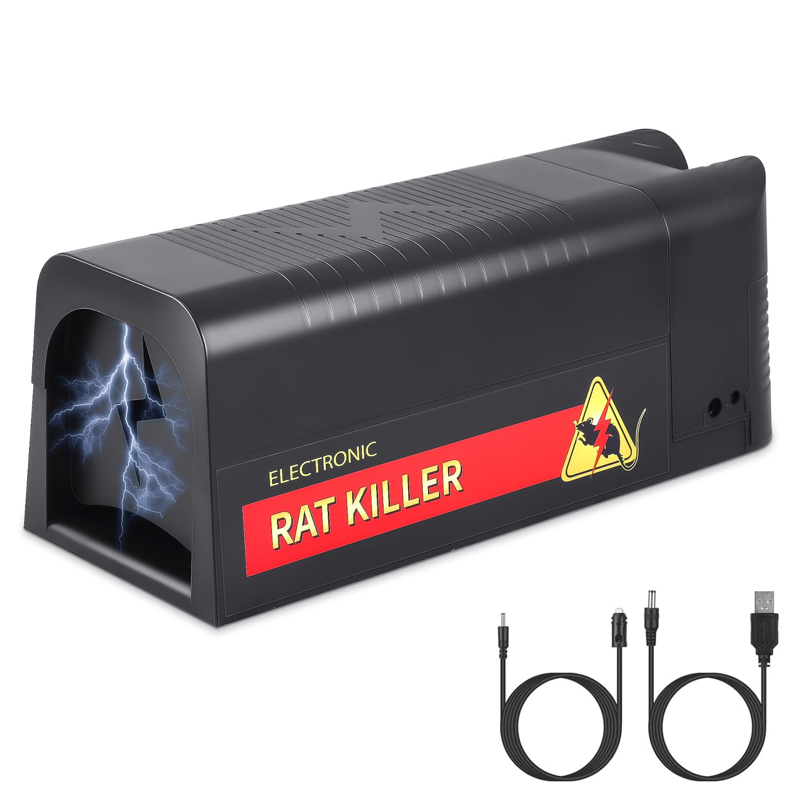 Electric Rat Trap That Kills Instantly | 2800V High Voltage Rechargeable Indoor Mouse Traps for Home, Kitchen & Garage | Professional Electronic Rodent Killer for Mice, Rats, Hamsters & Voles