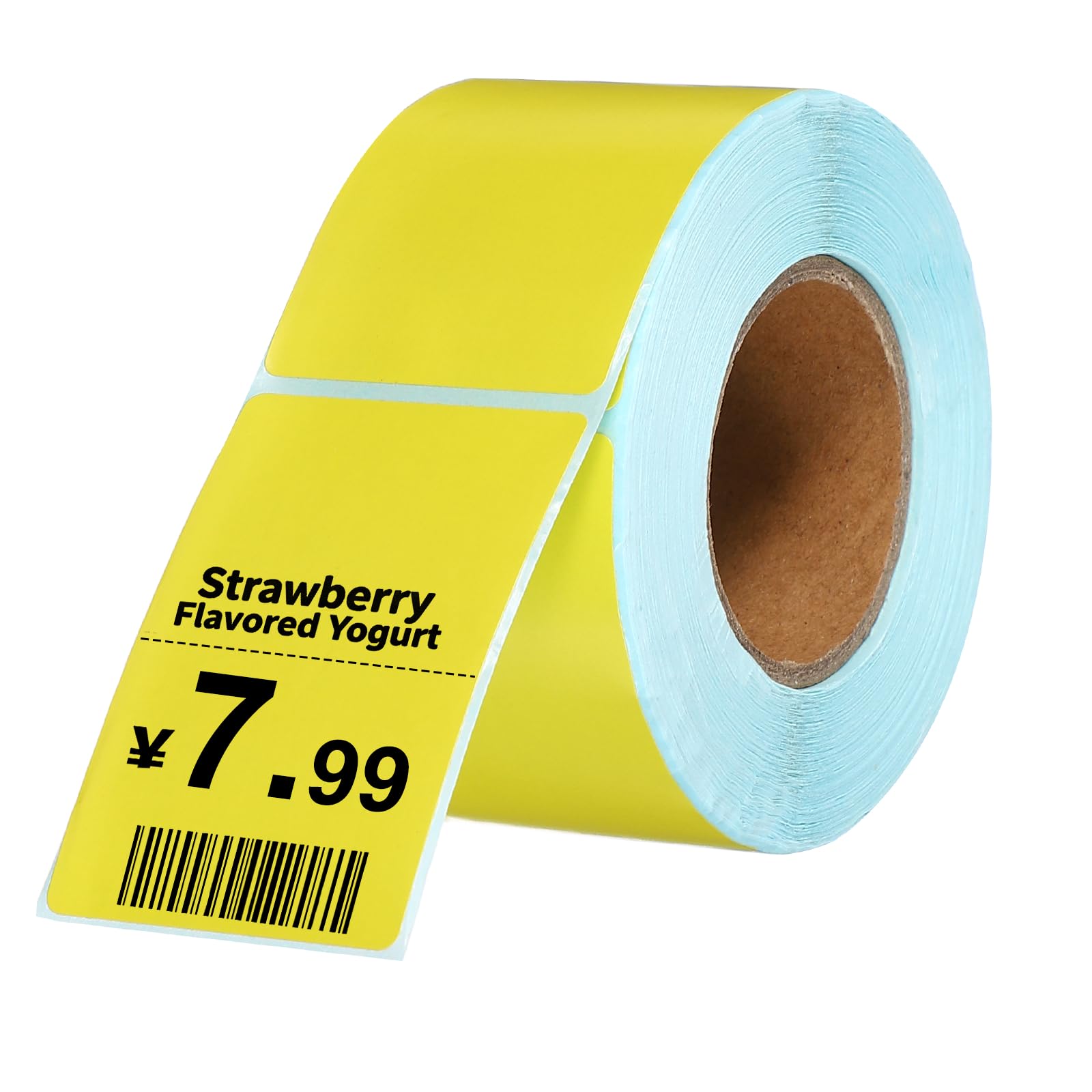 PATIKIL 500 Pcs Thermal Labels, 1.57x2.36 Inch Thermal Printer Labels Stickers Self Adhesive Tags Rectangle Paper Roll Small for Printer Shipping Label Mailing UPS Barcode Address, Yellow